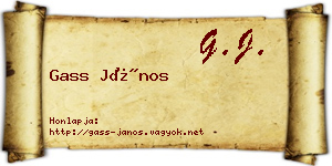 Gass János névjegykártya
